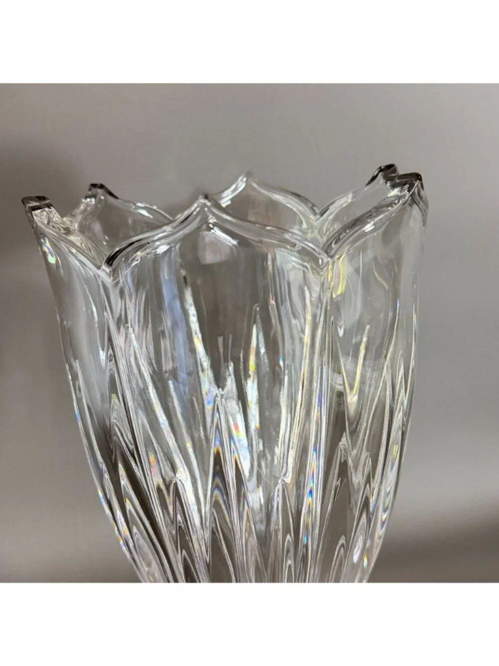 Vintage Gorham Lead Crystal Tulip Vase King Edward Fluted Scalloped 9.5